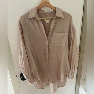 Anthropologie The Bennet Button Down Shirt by Maeve, size XS, dusty pink